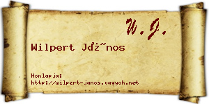 Wilpert János névjegykártya